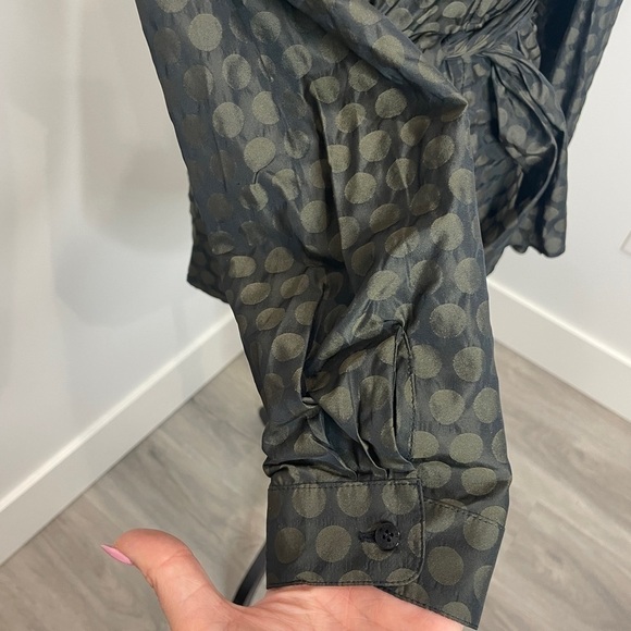 Farinaz Taghavi Black Polka Dot Long Sleeve Blouse - Picture 3 of 6